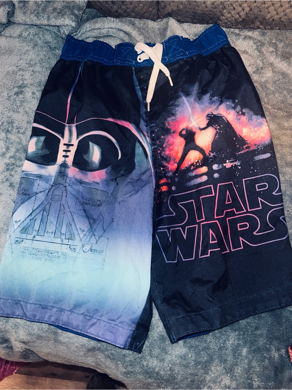 Disney Star Wars Boys Swim Trunks — Blue, White